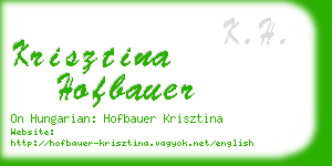 krisztina hofbauer business card